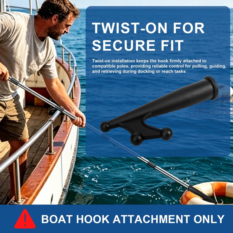 HWEIUA Boat Hook Attachment for Extension Pole, Floating & Rugged