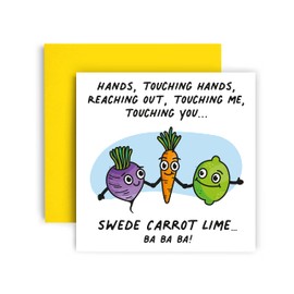 Huxters Funny Happy Birthday Card for her him men Mum,Friend – Swede Carrot Lime – gifts from women -14.8cm square