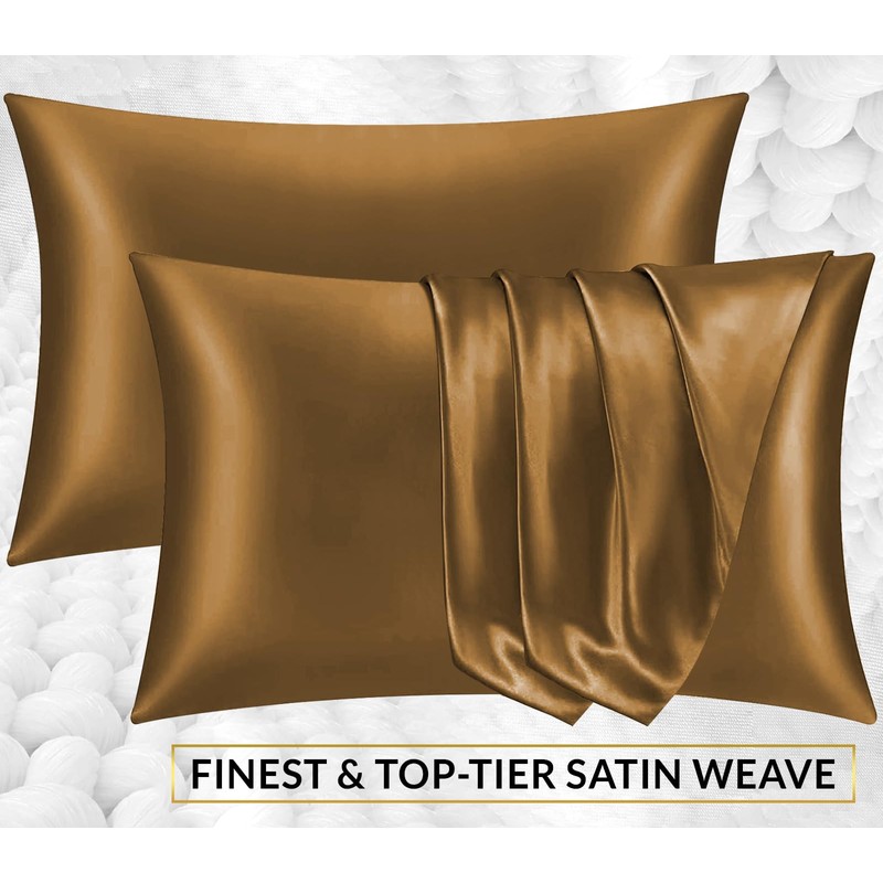 Pamposh Satin Silk Pillowcases For Hair And Skin 2 Pack