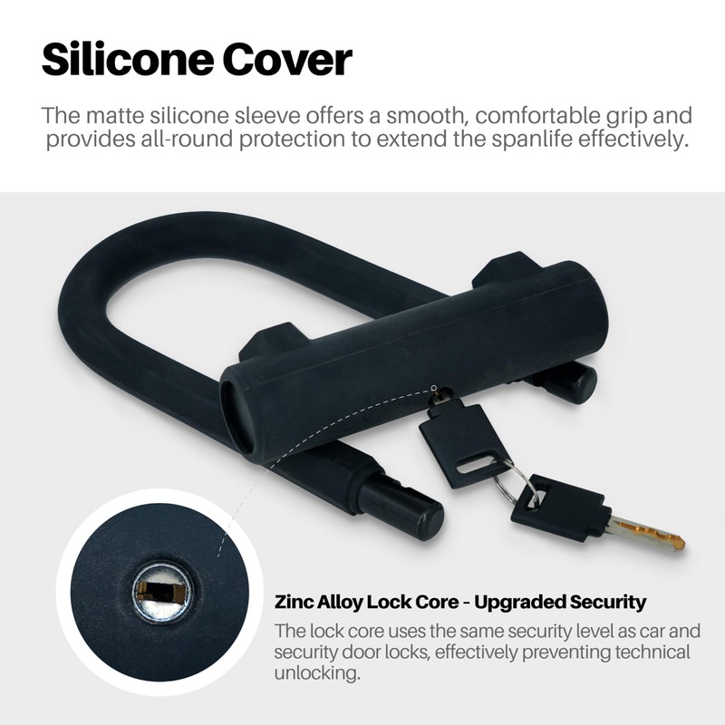 Heavy-Duty U Lock for Bike & E-Bike, Anti Bolt Cutter