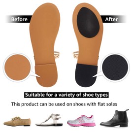 Beautulip Non-Skid Pads for Shoes Noise Reduction Self-Adhesive Slip Resistant Sole Stick Protector Pack of 8 (Black)