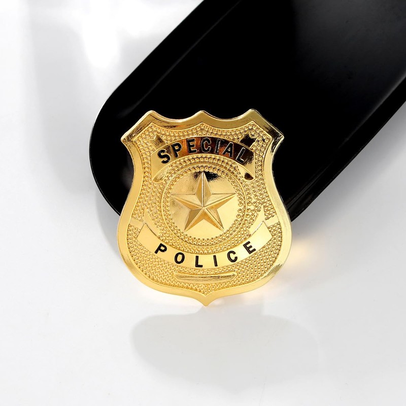 2 Pcs Special Police Badge Pins for Halloween Cop Cosplay