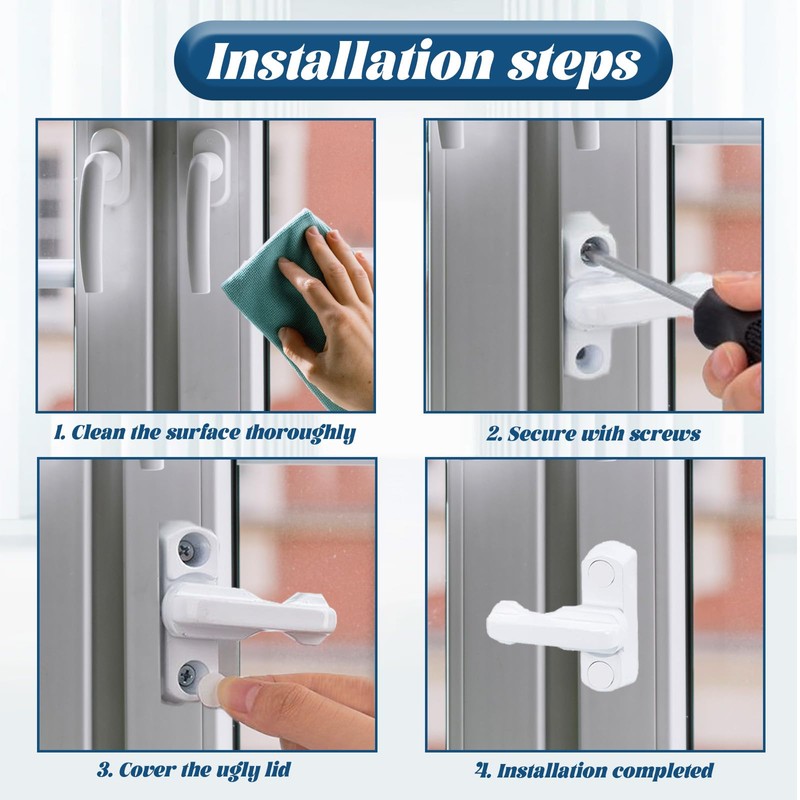 8Pcs Sash Jammer Blocker, Door Jammer Sash Window Locks for