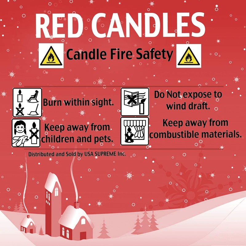 100 pcs Bulk Red Candles for Christmas Tree - Chime