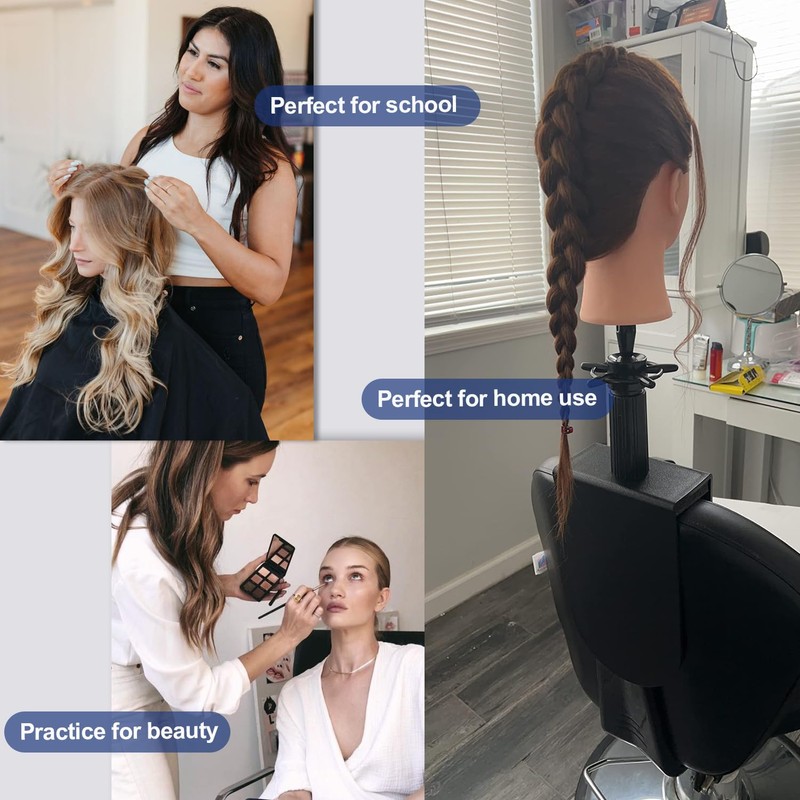 kelukeya Mannequin Head Clamp Stand for Chairs, Adjustable Wig Head