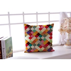 ChezMax Throw Pillow Covers Abstract Cushion Cover Cotton Linen Chair Back Cushion Cover Geometric Pillowslip Decorative Pillowcase for Sofa Couch Bed Chair 18X18