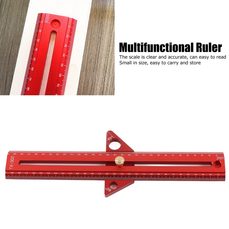 Woodworking T Track Ruler Multifunctional Aluminum Alloy Portable Wood Measuring