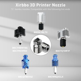 Tz Bimetallic Hardened Steel Bambu Nozzle for Bambu Lab 3D Printer,Xirbbo 6pcs Bambu a1 Nozzles Hotend Replacement,Bamboo a1 0.4 0.6 0.8mm Nozzle,Bambu P1p Hardened Nozzle,for Bambu Lab X1 P1p P1s