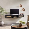 Walker Edison Destin Modern Rattan Flip-Down-Door Wall-Mounted Floating TV Stand