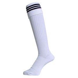 MINE MIN-304-K WT x BK Soccer Socks, Junior [Abrasion]