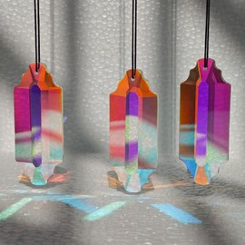 3PCS 3" Large Suncatchers Crystal Prisms, BAINESS Hanging Sun Catcher with Glass Prism, Rainbow Maker for Windows, Room, Garden Fantasy Aesthetic Home Decor