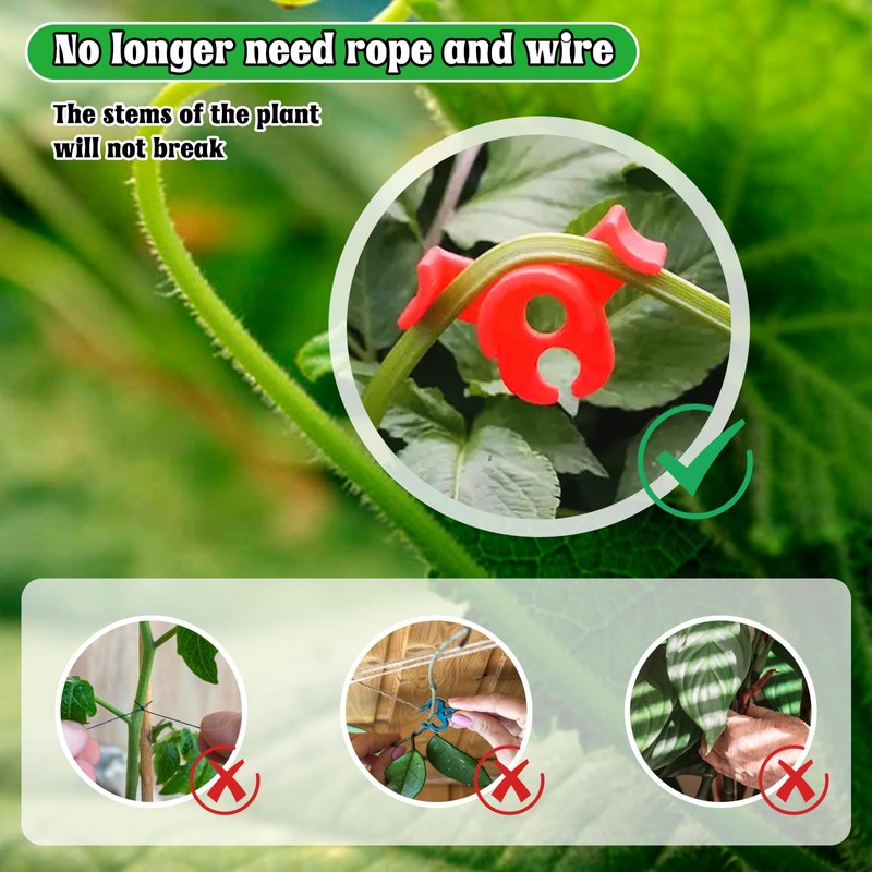 Tyqour 40Pcs Plant Clips for Climbing Plants, Adjustable Lst Clips
