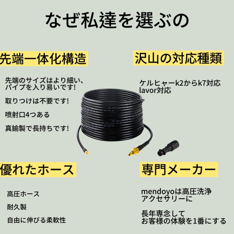 Pipe Cleaning Hose Karcher 10m Reverse Injection 18Mpa (2610PSI) Compatible