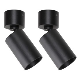 Klighten Set of 2 Swivelling Spotlights, Matt Black, Surface-Mounted Spotlights, GU10, Round Ceiling Spotlights, Surface-Mounted, Adjustable Ceiling Spotlight Made of Aluminium, 55 x 140 mm, Bulb Not