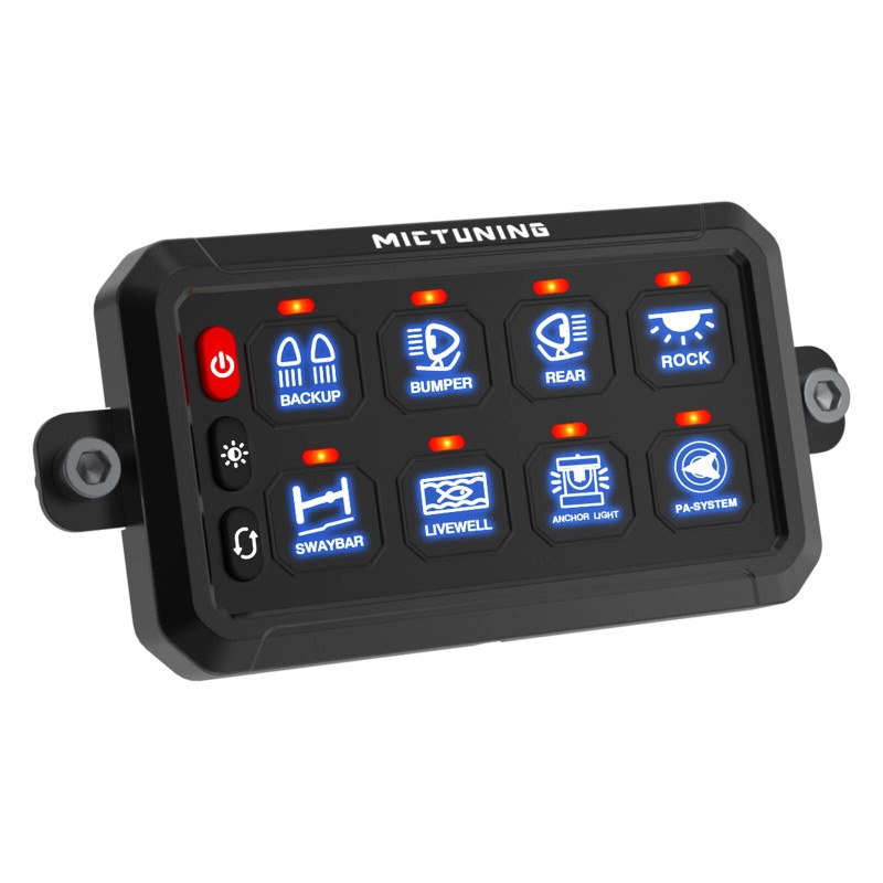 MICTUNING LED Touch Switch Panel 8 Gang Car Marine Boat