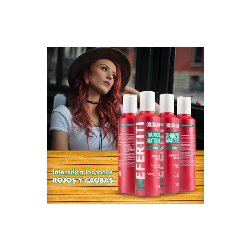 Nefertiti Shampoo Matizador Rojo Sin Sales y Parabenos + Tratamiento