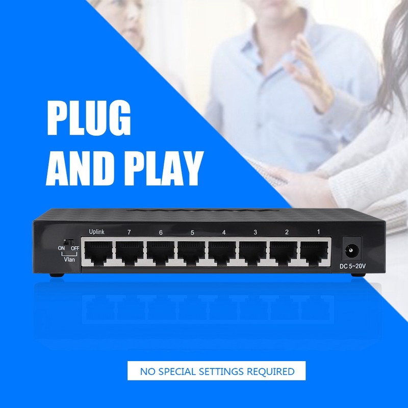 8 Ports 10/100/1000Mbps Gigabit Ethernet Switches RJ45 Smart Network Switch