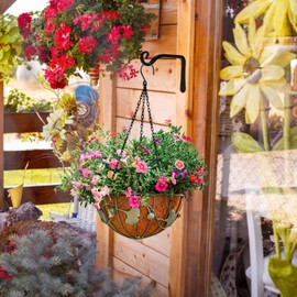 MaoXinTek Plant Holder Hanging Basket Holder Iron Wall Hook Hanging Basket Metal Hanging Plant 15 cm for Hanging Planter Bird House Lantern Wind Chimes Wall Sconces (Pack of 2)