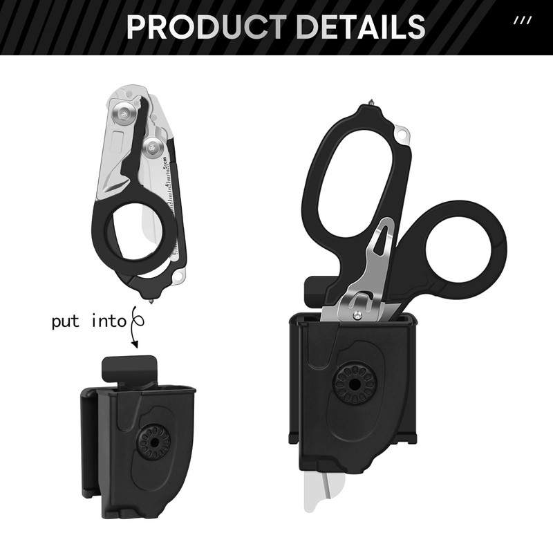 Trauma Shears Sheath Rescue Emergency Shears Sheath Stainless Steel Foldable