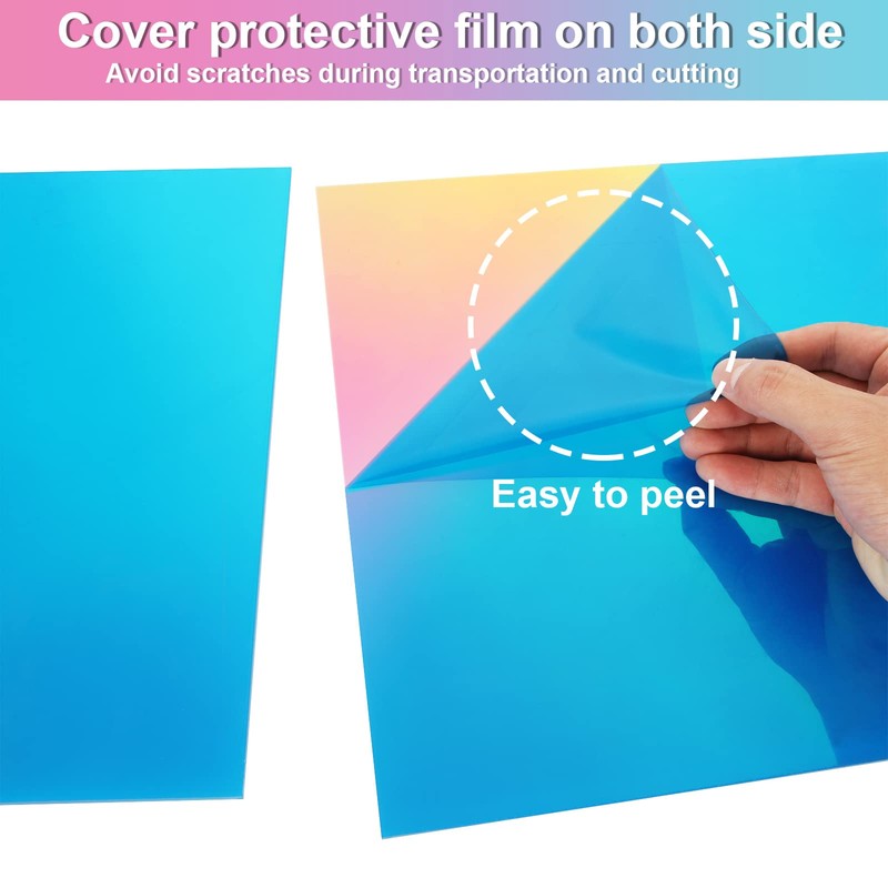 JMIATRY 4PCS Iridescent Acrylic Sheet 1/8 Thick Translucent Color Acrylic
