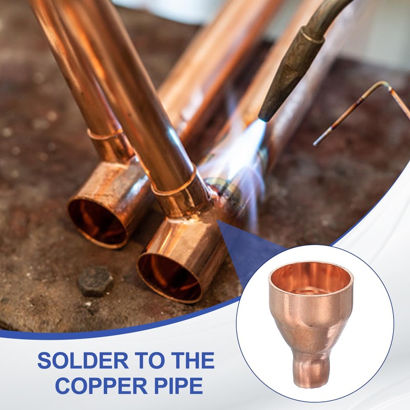PATIKIL Copper Reducer 3/4" to 1/4" ID 5pcs Copper Coupling