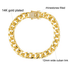 kelistom Cuban Link Anklet Bracelet for Women Men Hip-hop 18K Gold/White Gold Plated Iced Out Rhinestones Filled Chain Ankle Bracelets, 9" 10" 11"