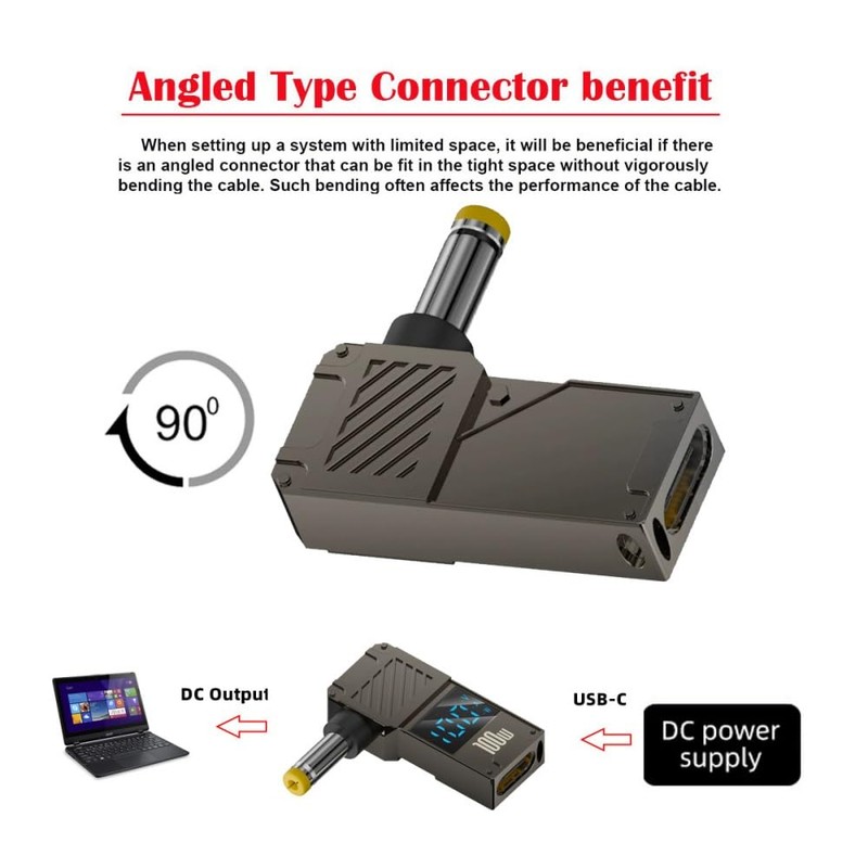 NFHK USB C to DC Adapter, USB-C Female to DC