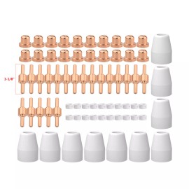 Smart Weld Electrode Tips Cups Rings for CUT50 CUT 50 Plasma Cutter Torch Consumables Parts - 70 pcs Kit - Regular Size