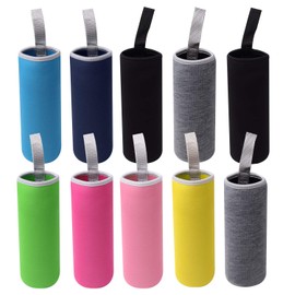 10 Pack Neoprene Water Bottle Sleeve 12 oz - 18 oz Bottle Cozy Insulated Glass Water Bottle Cover ( Multi-Color ) by HRLORKC