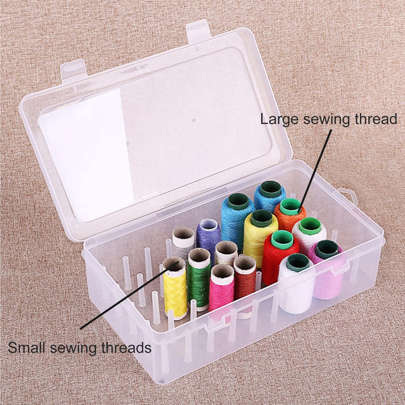 TogtherKings Sewing Thread Box, 2 Pieces Sewing Thread Storage, Embroidery