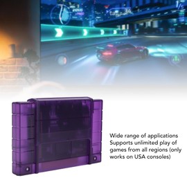 Multi Game Cartridge for SFC SNES Game Consoles, 3000 in 1 Game Card Built in 8G Memory Card (Violet Transparent)