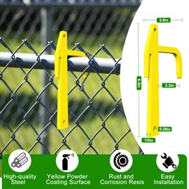 6 Pcs Chain Link Fence Banana Clip, Metal Fence Fabric Stretcher, Top Rail Fabric Stretching and Tensioning Tool for Wire Mesh, Hardware Chain Link Fences Tools (6 PCS)