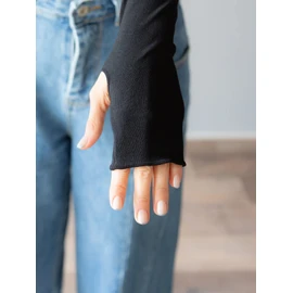 SOWAN Arm Cover, Cooling Sensation, UV Protection, Fingerless, Sun Protection, UV Protection, Women's, Men's, Made in Japan, Black