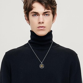 ROMANTICWORK Sterling Silver Tiger Necklace for Men Barbell Pendant Fitness Gym Jewelry Gifts for Husband