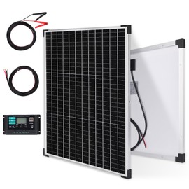 DYVIAHOME 50W Solar Panels Kit 12V Monocrystalline Solar Maintainer 10A Battery Charge Controller with Extension Cable and Clips O-Ring Terminal fit RV Car Rooftop Camp Off Grid Applications