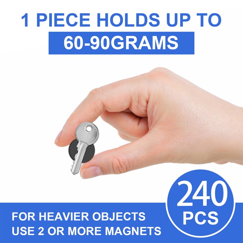 Towjug Round Magnets with Adhesive Backing, 240 Pieces 3M Strong