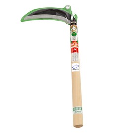 nascom Japanese Weeding Sickle (Middle Thick Blade), High Grade Steel Blade (Blue Steel No.2) Hand Tool for Gardening, Weeding and Farming, Light Weight, Blade Length 7.09inch