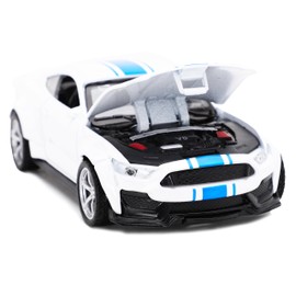 Toyland® 12cm (2") White Die Cast Pull Back Muscle Car With Opening Bonnet - Replica Toy/Model Car - Play Vehicles