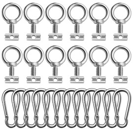 Awning Rail Stoppers, 12 PCS 4 mm Awning Piping Stopper, Piping Stopper with Carabiner, 4 mm piping stopper with 12 pieces Carabiner, Stainless Steel Awning Rail Accessories, Stopper for Piping Rail
