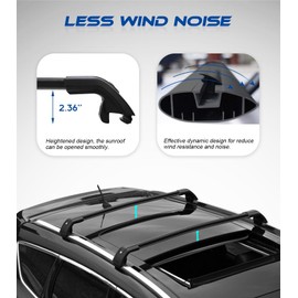 Lockable Cross Bars Roof Racks for Mazda CX9 CX-9 2016-2023 - Anti-Theft Cross Rails for Kayak Snowboard Surfboard Bike Canoe Ski Cargo Accessories