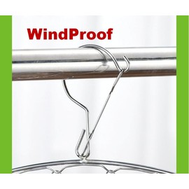 CHERRY GLOBAL Quick Release Arc Stainless Steel Laundry Drying Rack with 8 Clips,Swivel Hook Wind-Proof Clothes Hanger Rack for Sock, Bras, Underwear, Laundry Accessories