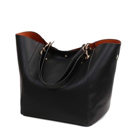 Coolives Women's 2 in 1 Shopper Shoulder Bag Made of PU Leather Vintage Bags Hobo Handbag Elegant Handbag Bucket Bag for Women Black Disposable