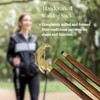 Wooden Walking Stick Brass Handle Brown Wooden Walking Cane- Foldable