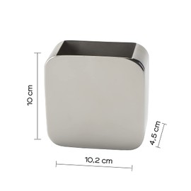 Gedy PL981300300 Brush Holder, Chrome, 4.5 x 10 x 10 cm