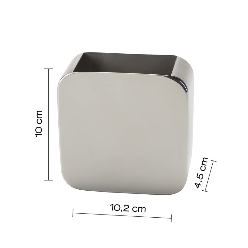 Gedy PL981300300 Brush Holder, Chrome, 4.5 x 10 x 10