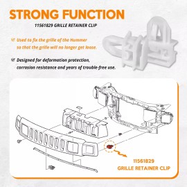 Unbranded 4*11561829 Grille Retainer Clip for Hummer H3 2006-2010 and Hummer H3T 2009-2010