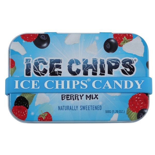 ICE CHIPS Xylitol Candy Tins (Berry Mix, 6 Pack) - Includes BAND as shown