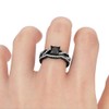 ringheart Couple Rings Matching Ring 1ct Black CZ Women Wedding