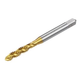 QUARKZMAN Spiral Flute Tap 10-24 UNC HSS (High Speed Steel) Titanium Coated Machine Thread Screw Tool with 3 Flutes H2 Tolerance