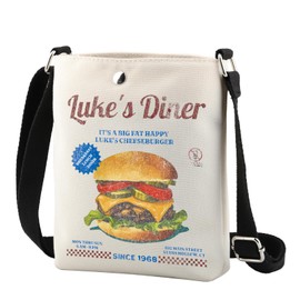 TSOTMO TV Show Inspired Gift Luke's Diner Crossbody Bag Cheeseburger Gift Stars Hollow Shoulder Bag For Her (Cheeseburger Cr)